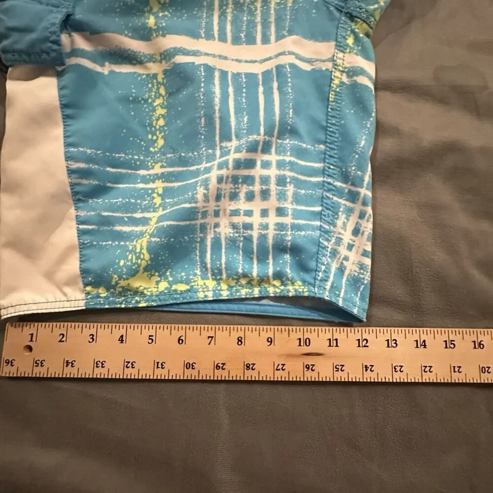 Vintage Y2K Quicksilver Board Shorts Mens 36 Plaid Embroidery Logo Swim Blue